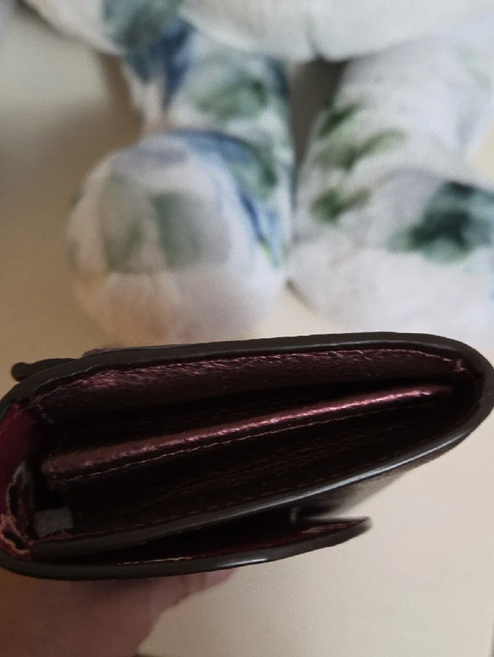 NWT COACH Metallic Cherry Leather Wallet Clutch with Gold Logo